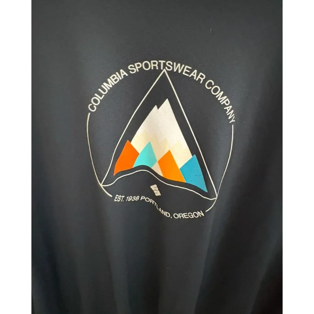Columbia Black Tee Shirt Size XL Graphic T Shirt Classic Sportswear Short Sleeve